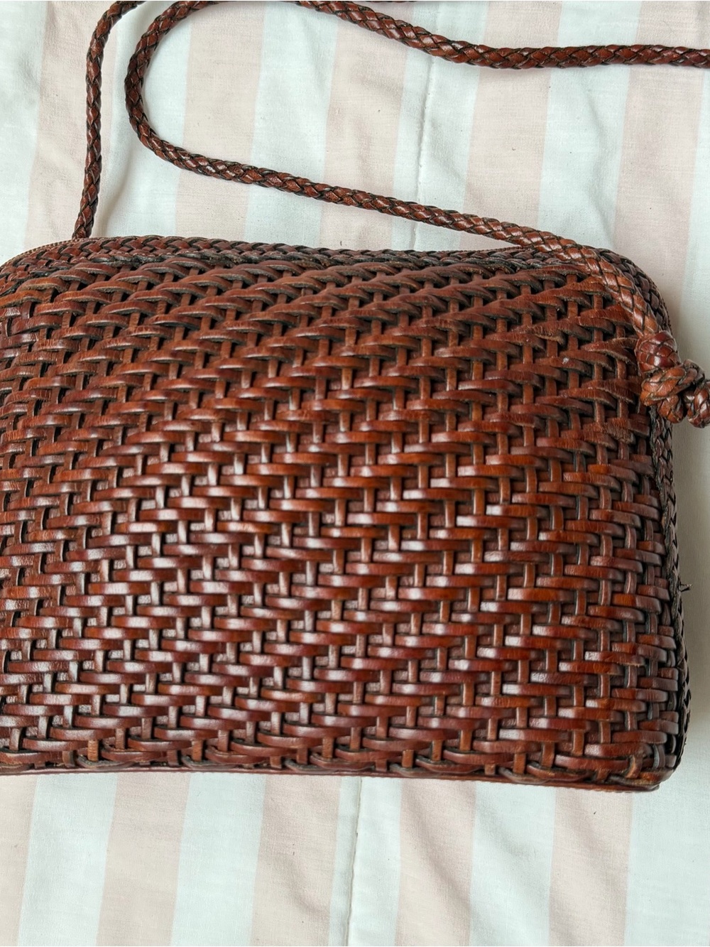 Handwoven leather Crossbody Bag